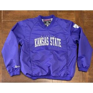 Men’s Sz L Kansas State Wildcats Franchise Club Members Windshell Jacket Purple